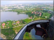 View from a helicopter cockpit