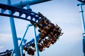 LEGOLAND Florida - Flying School Rollercoaster - the only suspended coaster in any LEGOLAND worldwide