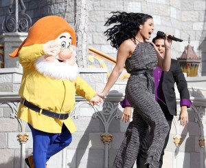 Pop singer Jordin Sparks performs a medley of Disney songs