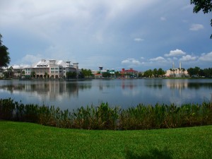 Celebration across the lake