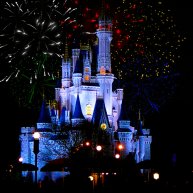 Disney Magic Kingdom fireworks over Cinderellas Castle