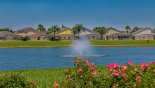 Many villas face onto the lake with its fountain
