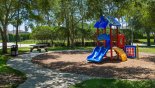 Childrens playground with picnic table