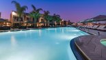Pool at night showing accent lighting