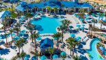 Aerial view of the resort pool complex