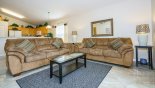 Villa rentals in Orlando, check out the Family room viewed towards kitchen