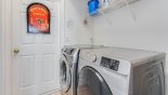 Orlando Villa for rent direct from owner, check out the Laundry room with full-size front loading washing machine & dryer
