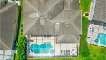 Aerial view of  pool deck - privacy hedges clearly visible from Highlands Reserve rental Villa direct from owner