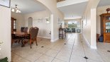 Villa rentals in Orlando, check out the View as you enter the villa with dining room to left and living room to right