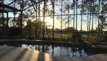 Sunset over pool deck from Windsor 1 Villa for rent in Orlando
