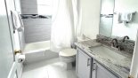 Birchwood + 1 Villa rental near Disney with Family bathroom #3 with bath & shower over, single vanity sink & WC - shared between bedrooms #3 & #4