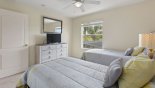 Villa rentals near Disney direct with owner, check out the Twin bedroom #3 with views over pool deck & golf course & 32