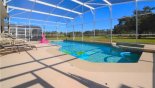 View of pool & spa towards covered golf course - www.iwantavilla.com is the best in Orlando vacation Villa rentals