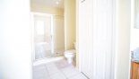 Master ensuite bathroom with walk-in shower & WC with this Orlando Villa for rent direct from owner