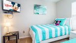 Villa rentals in Orlando, check out the Twin bedroom #3 with wall mounted LCD cable TV