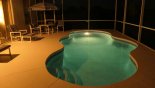 Pool underwater lighting at night from Highlands Reserve rental Villa direct from owner