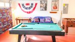 Fully equipped games room with table foosball, table tennis, pool table & small table hockey from Highlands Reserve rental Villa direct from owner