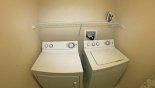 Villa rentals in Orlando, check out the Laundry with washer, dryer, iron & ironing board