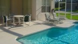 Swimming pool viewed towards covered lanai from Jasmine 10 Villa for rent in Orlando