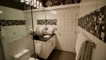 Villa rentals near Disney direct with owner, check out the Downstairs Shower Room adjacent to the Queen Bedroom