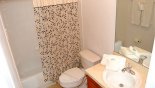 Orlando Villa for rent direct from owner, check out the Bathroom 2 with bath and shower over, WC and single vanity