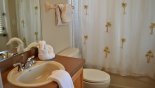 Cabana bathroom 3 with access to pool deck with this Orlando Villa for rent direct from owner