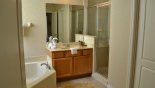 Master ensuite bathroom with large walk-in shower - www.iwantavilla.com is your first choice of Villa rentals in Orlando direct with owner