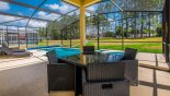 Villa rentals in Orlando, check out the View of pool from covered lanai