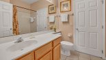 Villa rentals near Disney direct with owner, check out the Jack & Jill bathroom #2 with bath & shower over, single vanity & WC