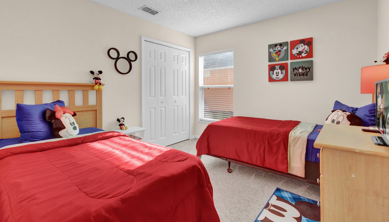 Mickey and Minnie Themed Bedroom with 2 Twins