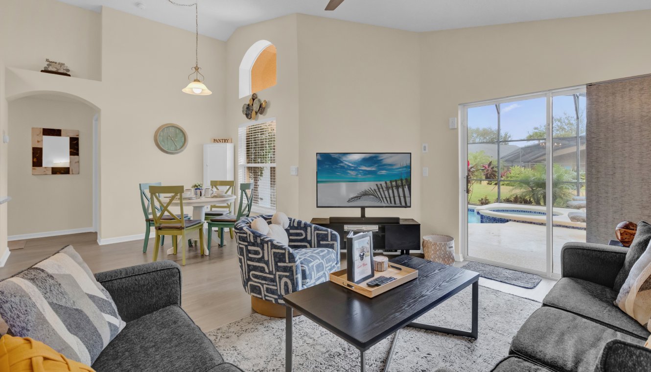 Confortable Living Area with 55" Roku TV