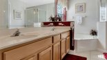 Spacious rental Highlands Reserve Villa in Orlando complete with stunning Master ensuite #1 with large walk-in shower, bath, his & hers sinks & separate WC