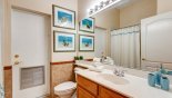 Villa rentals near Disney direct with owner, check out the Bathroom 3 adjacent to bedroom 4 with door leading to games room