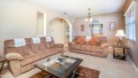 Villa rentals near Disney direct with owner, check out the Living room with ample seating for all
