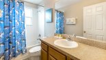 Magna Bay 19 Villa rental near Disney with Family bathroom #4 with bath & shower over, single vanity sink & WC