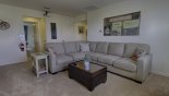 Upstairs sitting area with comfortable L shaped seating from The Shire at West Haven rental Villa direct from owner