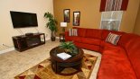 Villa rentals near Disney direct with owner, check out the Family room with large flat screen TV & DVD