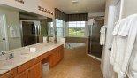Orlando Villa for rent direct from owner, check out the Master 1 ensuite bathroom with corner bath & large walk-in shower