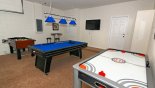 Games room with pool table, air hockey, table foosball & flat screen TV - www.iwantavilla.com is your first choice of Villa rentals in Orlando direct with owner