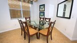 Villa rentals in Orlando, check out the Glass topped dining table with 6 chairs