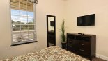 Townhouse rentals near Disney direct with owner, check out the Dosnstairs bedroom with flat screen TV