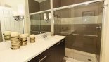 Master ensuite bathroom with large walk-in shower with this Orlando Townhouse for rent direct from owner