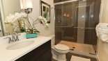 Townhouse rentals in Orlando, check out the Downstairs Jack & Jill bathroom with large walk-in shower