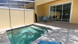 Orlando Townhouse for rent direct from owner, check out the View of pool deck towards shady lanai with patio table & 4 chairs