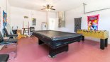 Games room with pool table, table foosball & darts from Monticello 6 Villa for rent in Orlando