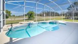 Villa rentals near Disney direct with owner, check out the Large sunny pool deck with spectacular golf course views