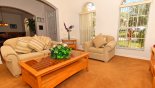 Villa rentals in Orlando, check out the Living room with views onto front gardens