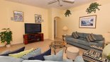 Villa rentals in Orlando, check out the Family room with large LCD TV with DVD player