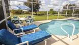 Spacious rental Highlands Reserve Villa in Orlando complete with stunning Private South West facing pool with 6 sun loungers and 2 table and chair sets