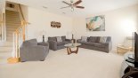 Villa rentals near Disney direct with owner, check out the Family room with comfortable seating